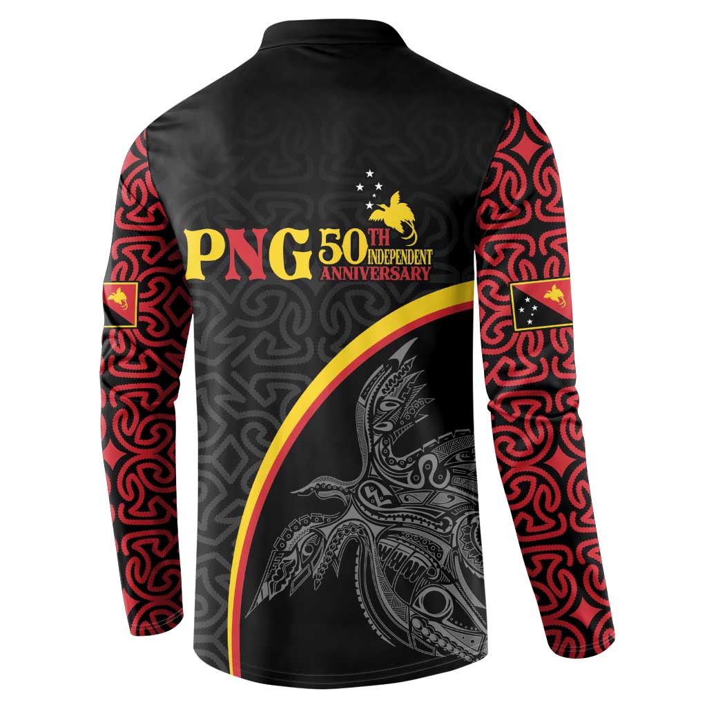 Papua New Guinea 50th Independence Day Button Sweatshirt Simple Oro Tapa Pattern LT9 - Polynesian Pride