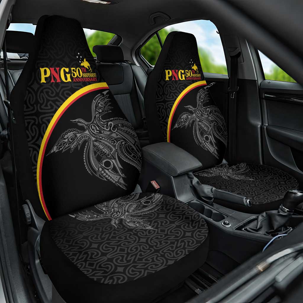 Papua New Guinea 50th Independence Day Car Seat Cover Simple Oro Tapa Pattern - Polynesian Pride