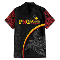 Papua New Guinea 50th Independence Day Family Matching Off Shoulder Maxi Dress and Hawaiian Shirt Simple Oro Tapa Pattern - Polynesian Pride