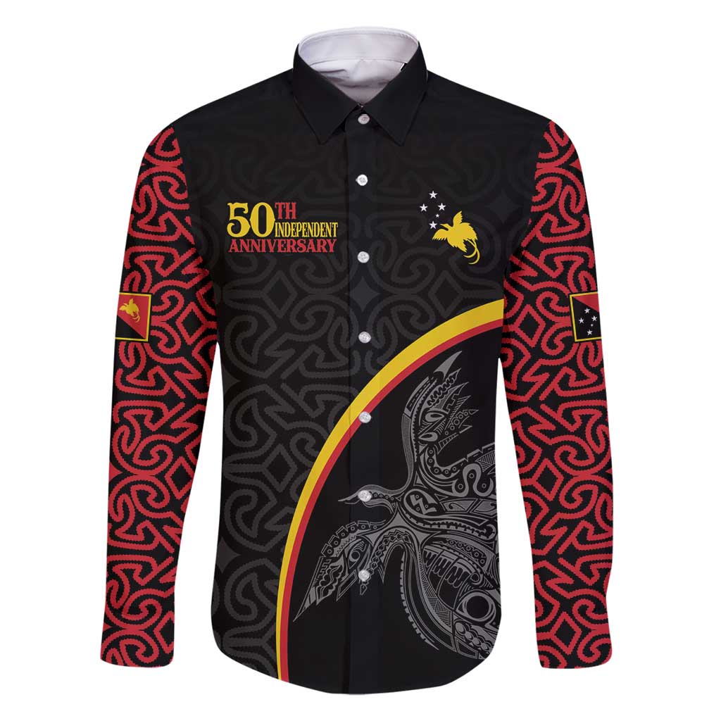 Papua New Guinea 50th Independence Day Family Matching Off Shoulder Maxi Dress and Hawaiian Shirt Simple Oro Tapa Pattern - Polynesian Pride