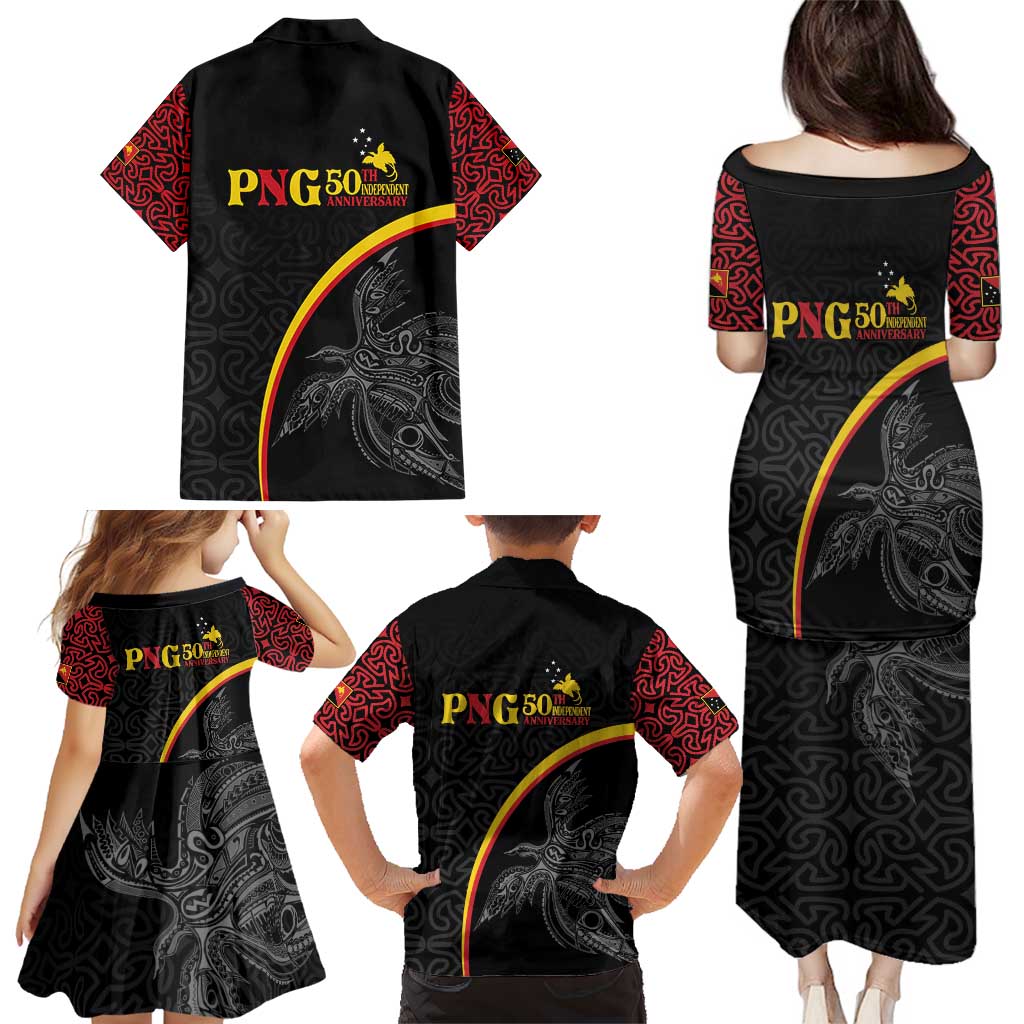 Papua New Guinea 50th Independence Day Family Matching Puletasi and Hawaiian Shirt Simple Oro Tapa Pattern LT9 - Polynesian Pride