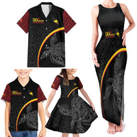 Papua New Guinea 50th Independence Day Family Matching Tank Maxi Dress and Hawaiian Shirt Simple Oro Tapa Pattern LT9 - Polynesian Pride