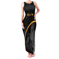 Papua New Guinea 50th Independence Day Family Matching Tank Maxi Dress and Hawaiian Shirt Simple Oro Tapa Pattern LT9 Mom's Dress Black - Polynesian Pride