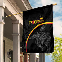 Papua New Guinea 50th Independence Day Garden Flag Simple Oro Tapa Pattern LT9 House Flag Black - Polynesian Pride
