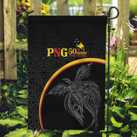 Papua New Guinea 50th Independence Day Garden Flag Simple Oro Tapa Pattern LT9 Garden Flag Black - Polynesian Pride