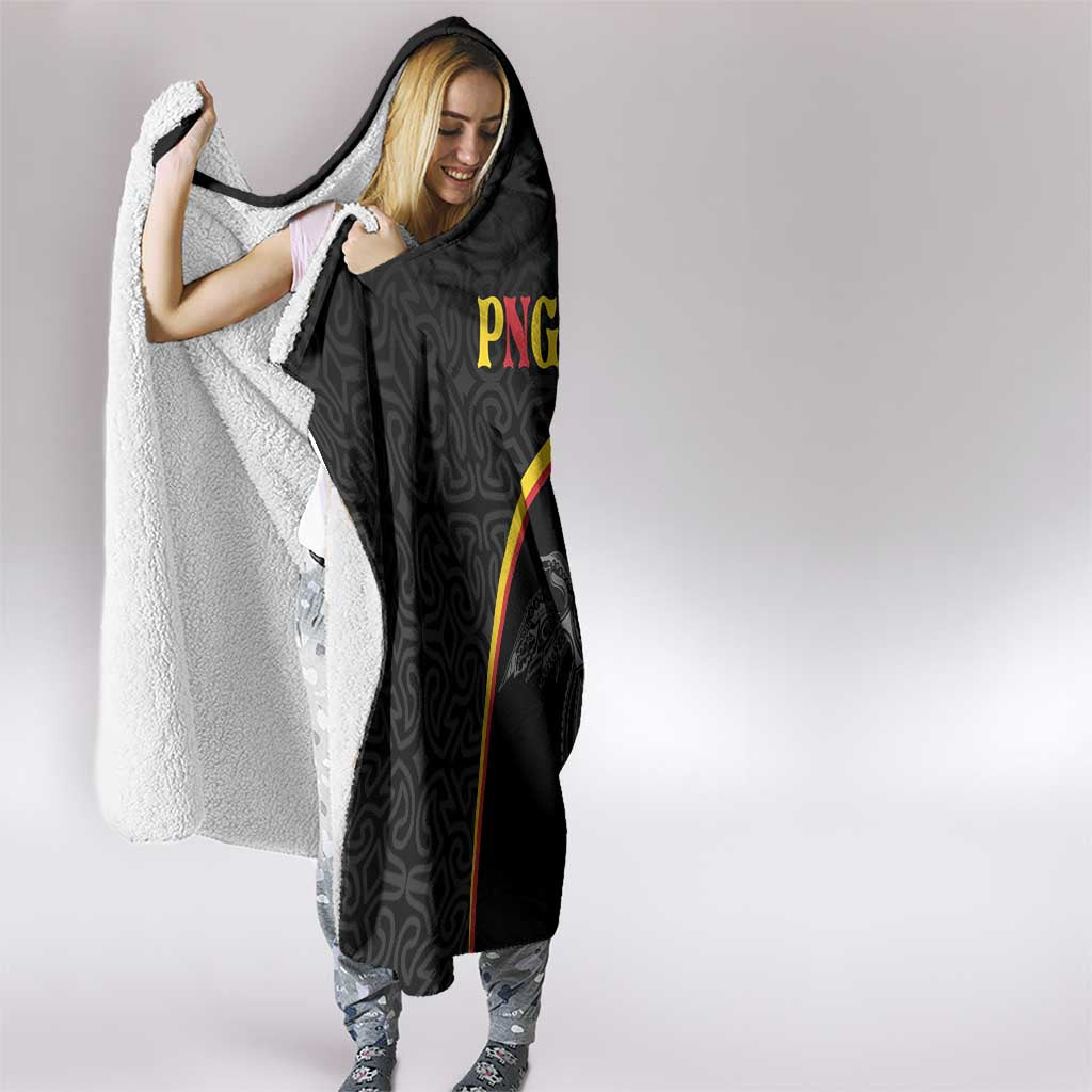 Papua New Guinea 50th Independence Day Hooded Blanket Simple Oro Tapa Pattern - Polynesian Pride