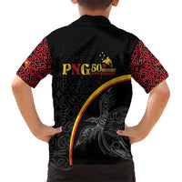 Papua New Guinea 50th Independence Day Kid Hawaiian Shirt Simple Oro Tapa Pattern LT9 - Polynesian Pride