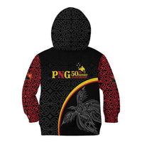 Papua New Guinea 50th Independence Day Kid Hoodie Simple Oro Tapa Pattern - Polynesian Pride