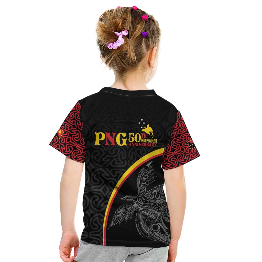 Papua New Guinea 50th Independence Day Kid T Shirt Simple Oro Tapa Pattern LT9 - Polynesian Pride