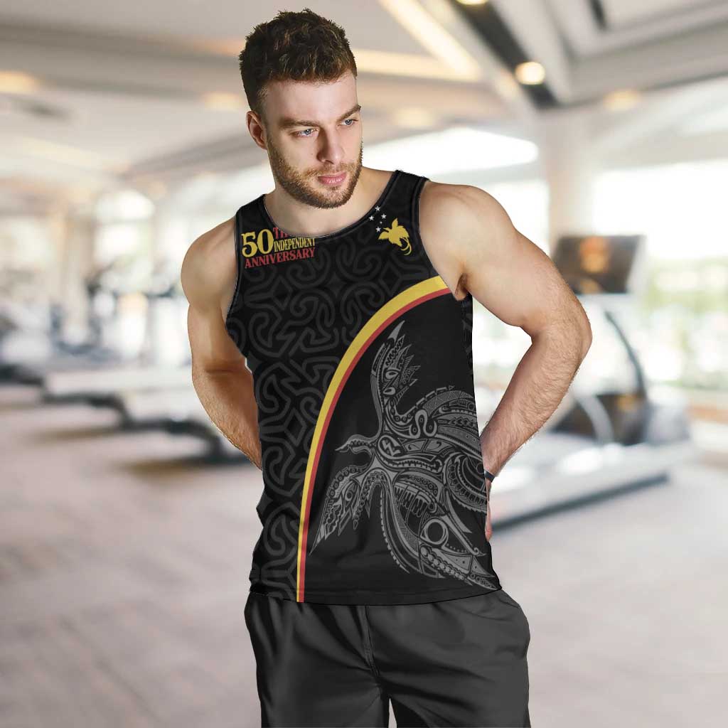 Papua New Guinea 50th Independence Day Men Tank Top Simple Oro Tapa Pattern - Polynesian Pride