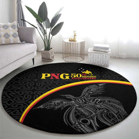 Papua New Guinea 50th Independence Day Round Carpet Simple Oro Tapa Pattern LT9 - Polynesian Pride