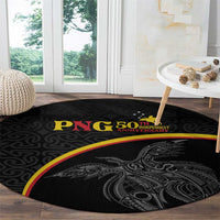 Papua New Guinea 50th Independence Day Round Carpet Simple Oro Tapa Pattern LT9 - Polynesian Pride