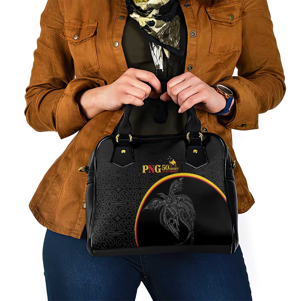 Papua New Guinea 50th Independence Day Shoulder Handbag Simple Oro Tapa Pattern - Polynesian Pride
