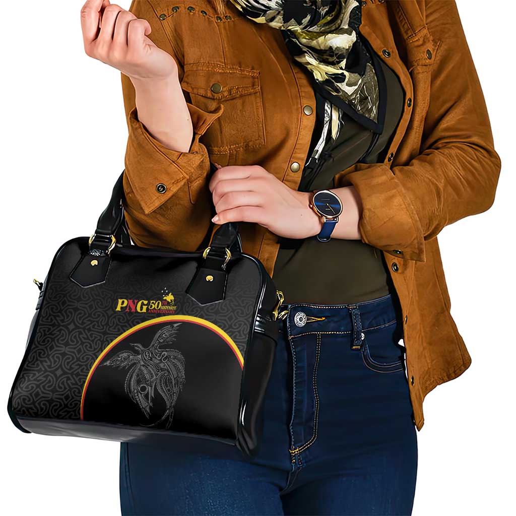 Papua New Guinea 50th Independence Day Shoulder Handbag Simple Oro Tapa Pattern - Polynesian Pride