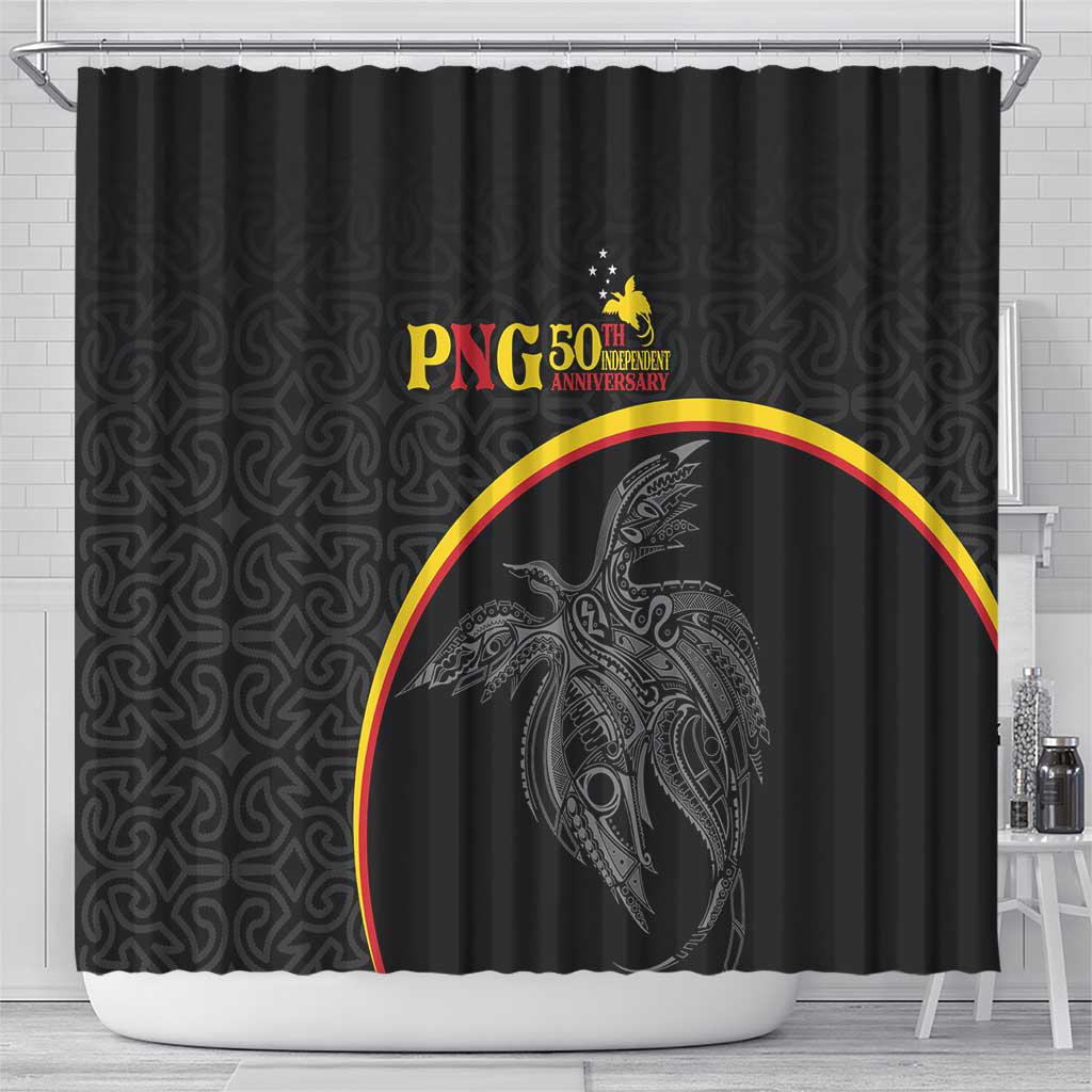 Papua New Guinea 50th Independence Day Shower Curtain Simple Oro Tapa Pattern LT9 - Polynesian Pride