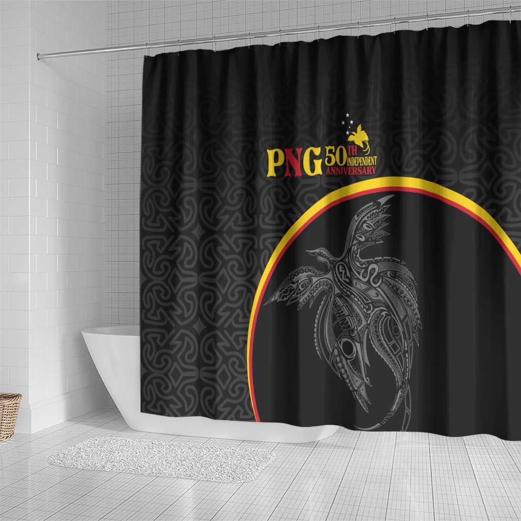 Papua New Guinea 50th Independence Day Shower Curtain Simple Oro Tapa Pattern LT9 - Polynesian Pride