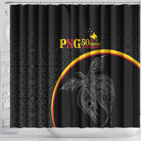 Papua New Guinea 50th Independence Day Shower Curtain Simple Oro Tapa Pattern LT9 - Polynesian Pride