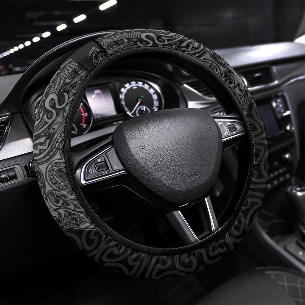 Papua New Guinea 50th Independence Day Steering Wheel Cover Simple Oro Tapa Pattern - Polynesian Pride