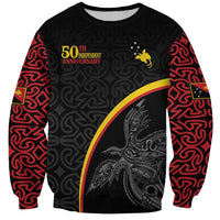 Papua New Guinea 50th Independence Day Sweatshirt Simple Oro Tapa Pattern LT9 Unisex Black - Polynesian Pride