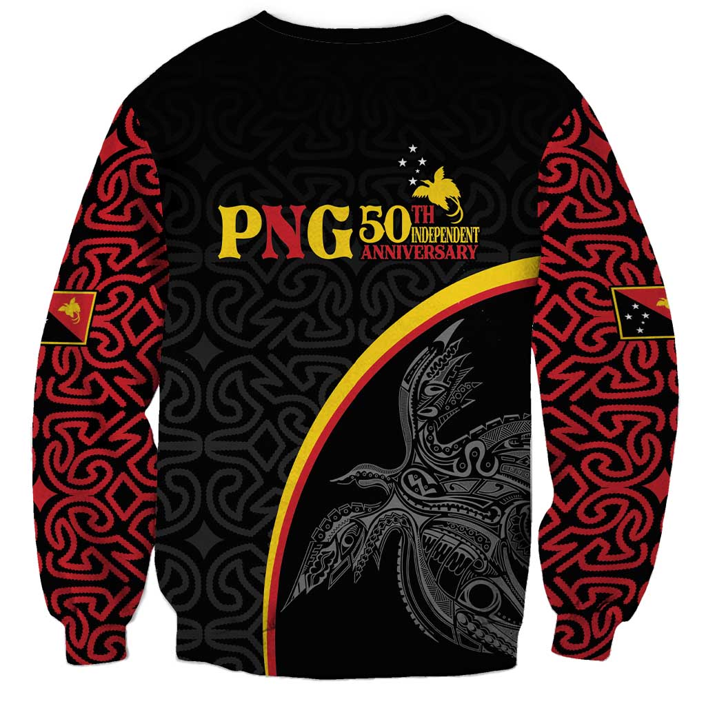 Papua New Guinea 50th Independence Day Sweatshirt Simple Oro Tapa Pattern LT9 - Polynesian Pride