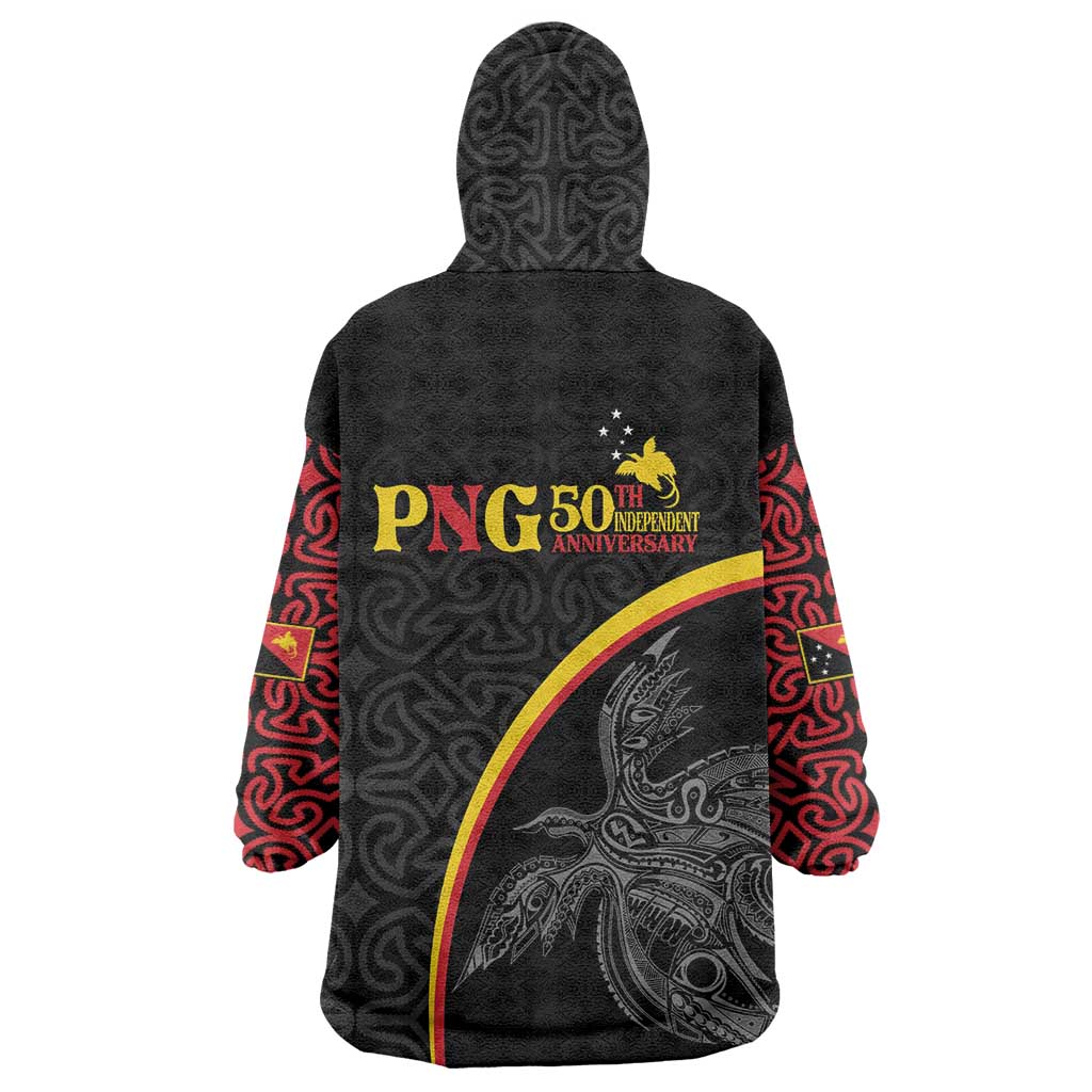 Papua New Guinea 50th Independence Day Wearable Blanket Hoodie Simple Oro Tapa Pattern LT9 - Polynesian Pride