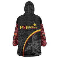 Papua New Guinea 50th Independence Day Wearable Blanket Hoodie Simple Oro Tapa Pattern LT9 - Polynesian Pride