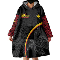 Papua New Guinea 50th Independence Day Wearable Blanket Hoodie Simple Oro Tapa Pattern LT9 - Polynesian Pride