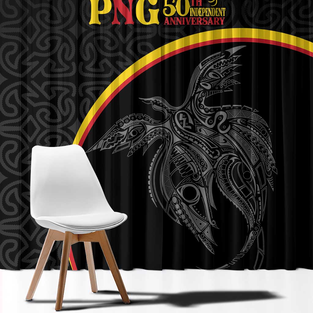 Papua New Guinea 50th Independence Day Window Curtain Simple Oro Tapa Pattern LT9 - Polynesian Pride