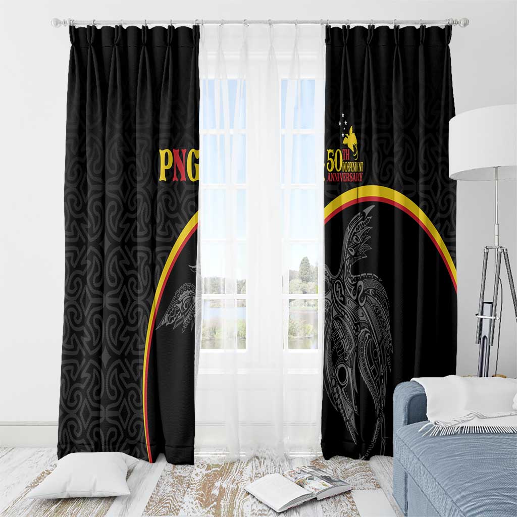 Papua New Guinea 50th Independence Day Window Curtain Simple Oro Tapa Pattern LT9 - Polynesian Pride