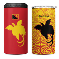 Papua New Guinea Oro Tapa Personalised 4 in 1 Can Cooler Tumbler Simple Bird of Paradise Style LT9 One Size: 16 oz Red - Polynesian Pride