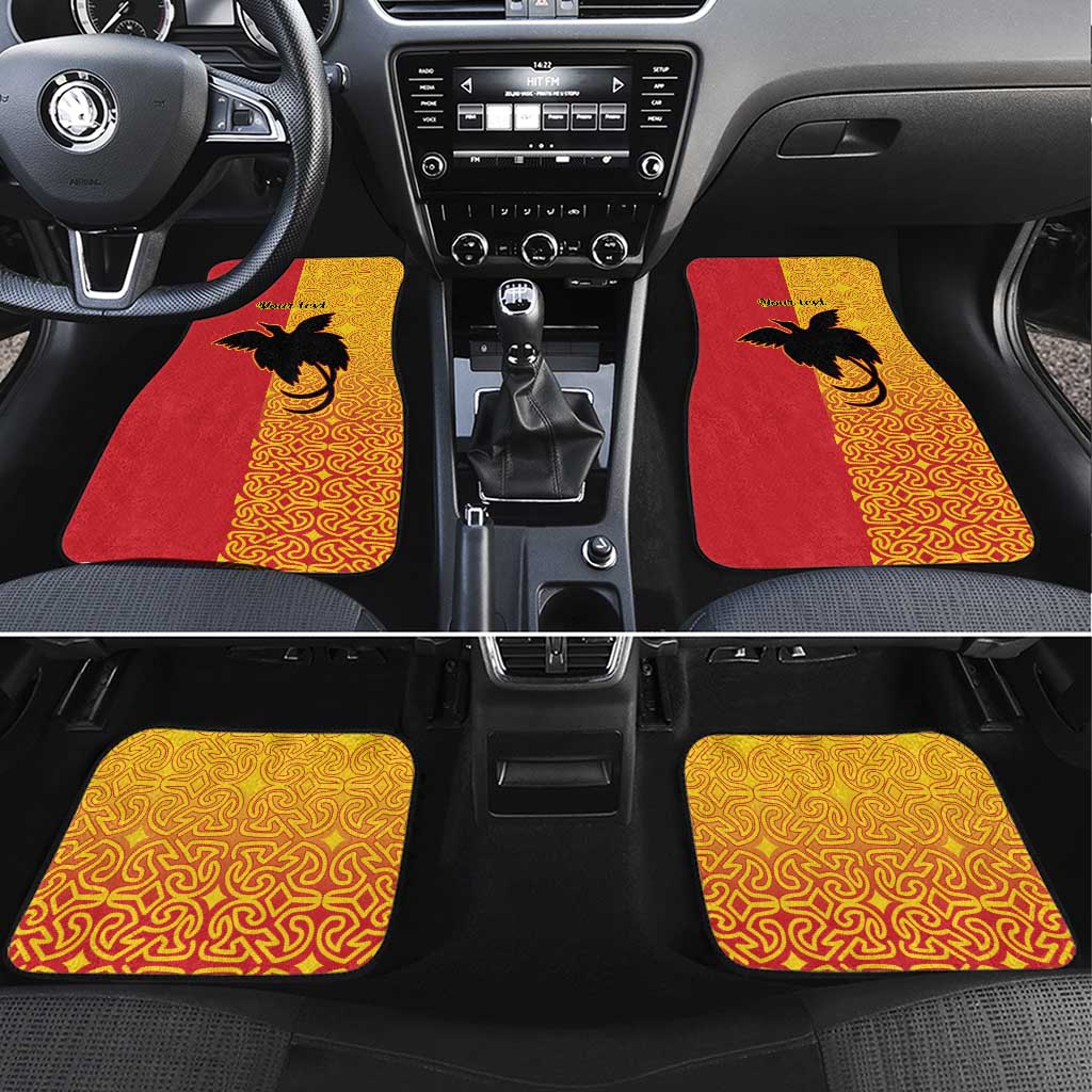 Papua New Guinea Oro Tapa Personalised Car Mats Simple Bird of Paradise Style - Polynesian Pride