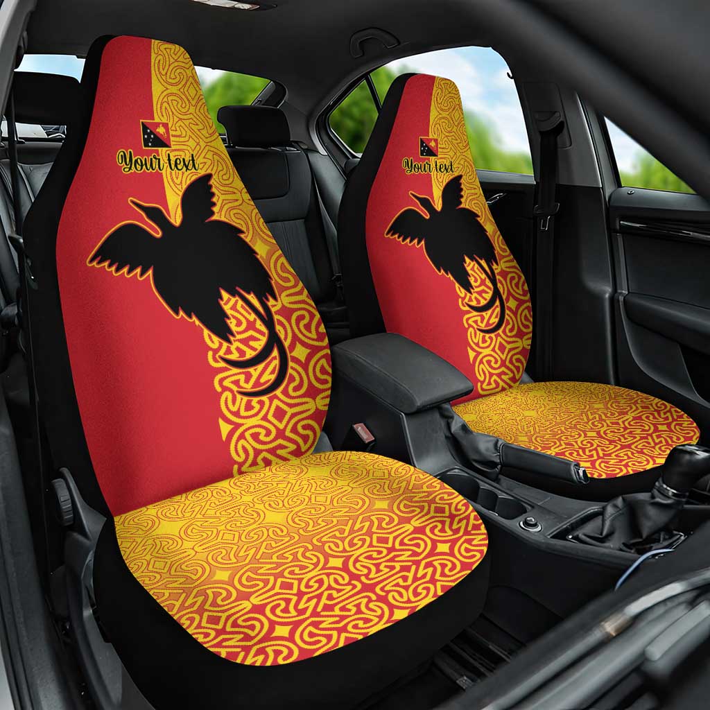 Papua New Guinea Oro Tapa Personalised Car Seat Cover Simple Bird of Paradise Style - Polynesian Pride