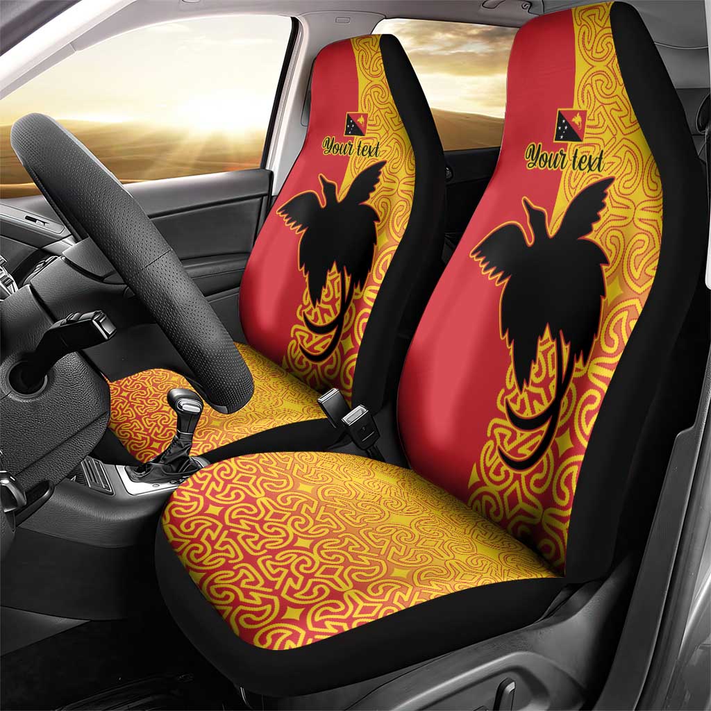Papua New Guinea Oro Tapa Personalised Car Seat Cover Simple Bird of Paradise Style - Polynesian Pride