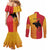 Papua New Guinea Oro Tapa Personalised Couples Matching Mermaid Dress and Long Sleeve Button Shirt Simple Bird of Paradise Style - Polynesian Pride