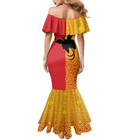 Papua New Guinea Oro Tapa Personalised Family Matching Mermaid Dress and Hawaiian Shirt Simple Bird of Paradise Style LT9 - Polynesian Pride