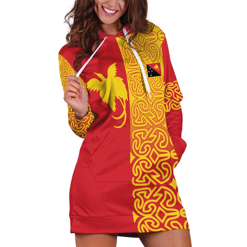 Papua New Guinea Oro Tapa Personalised Hoodie Dress Simple Bird of Paradise Style - Polynesian Pride