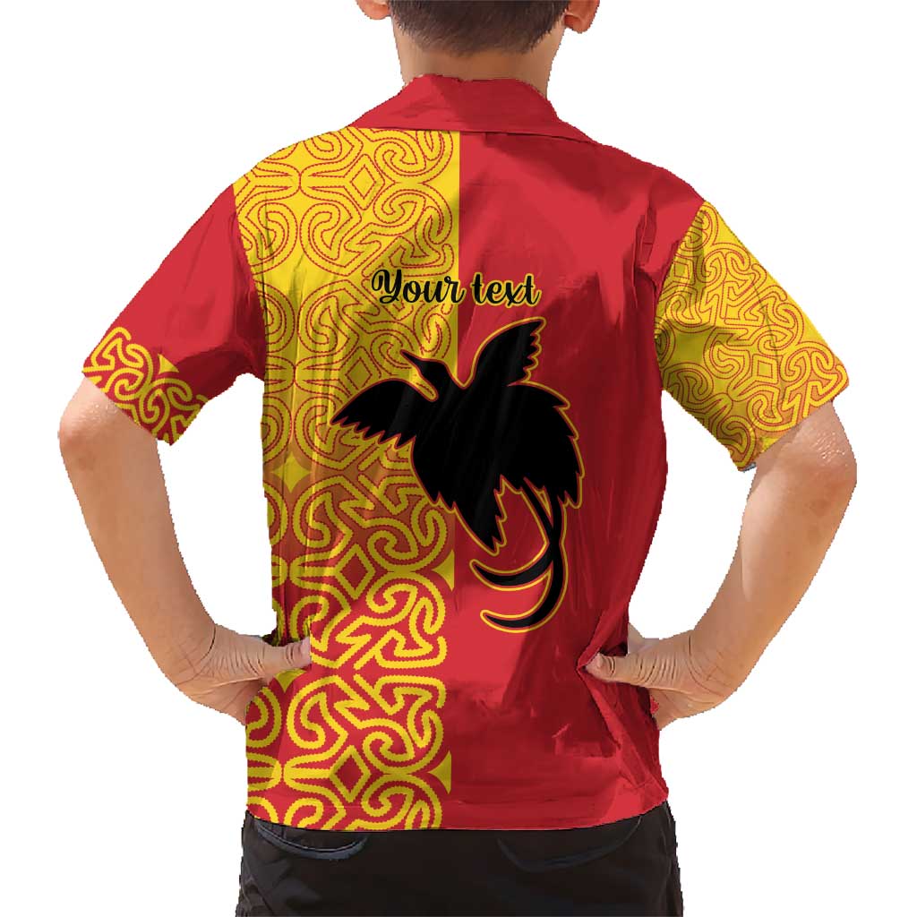 Papua New Guinea Oro Tapa Personalised Kid Hawaiian Shirt Simple Bird of Paradise Style LT9 - Polynesian Pride