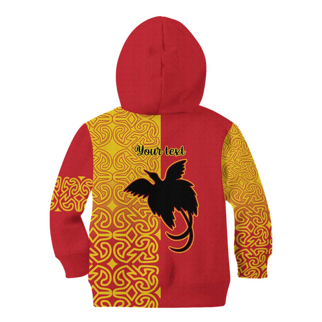 Papua New Guinea Oro Tapa Personalised Kid Hoodie Simple Bird of Paradise Style - Polynesian Pride