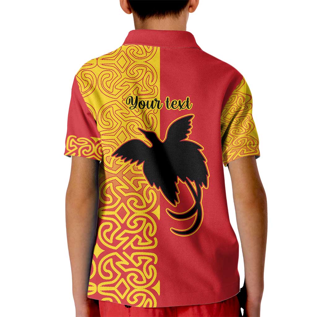 Papua New Guinea Oro Tapa Personalised Kid Polo Shirt Simple Bird of Paradise Style LT9 - Polynesian Pride