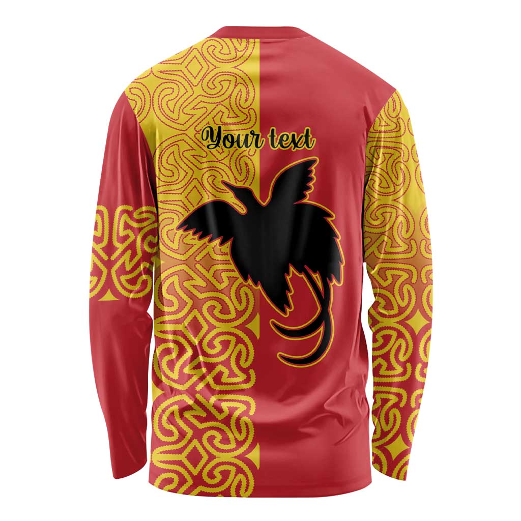 Papua New Guinea Oro Tapa Personalised Long Sleeve Shirt Simple Bird of Paradise Style LT9 - Polynesian Pride