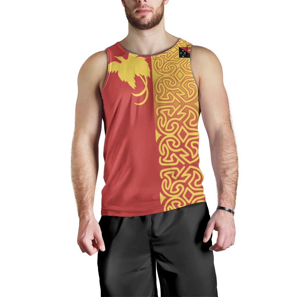 Papua New Guinea Oro Tapa Personalised Men Tank Top Simple Bird of Paradise Style LT9 - Polynesian Pride