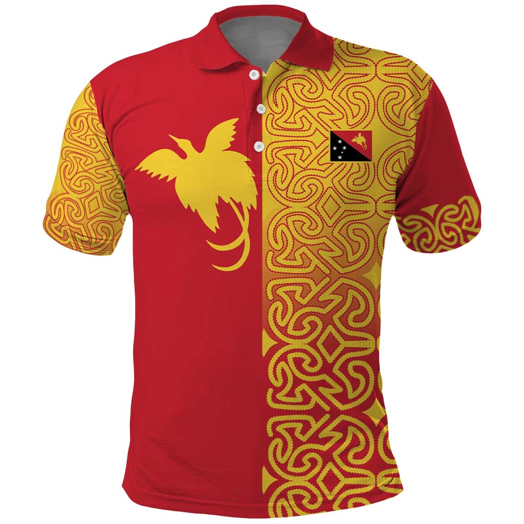 Papua New Guinea Oro Tapa Personalised Polo Shirt Simple Bird of Paradise Style - Polynesian Pride