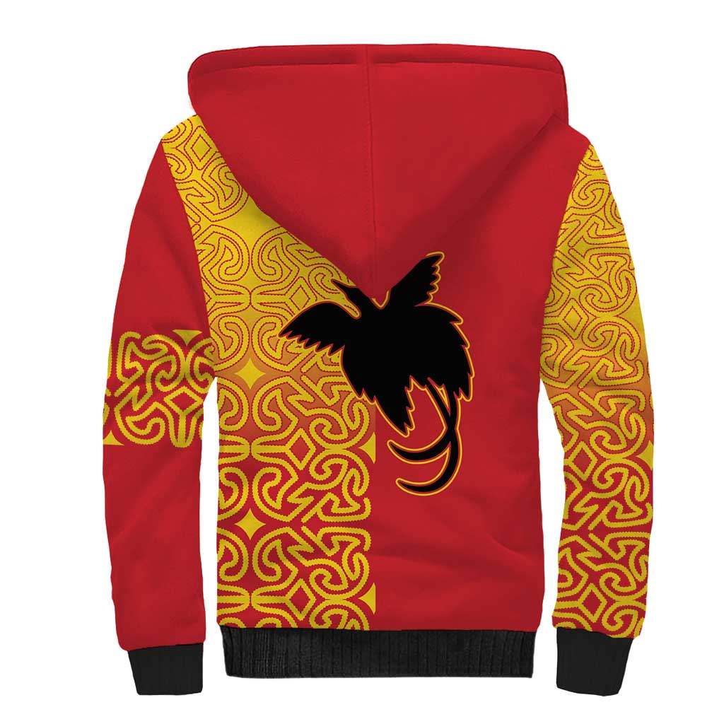 Papua New Guinea Oro Tapa Personalised Sherpa Hoodie Simple Bird of Paradise Style LT9 - Polynesian Pride