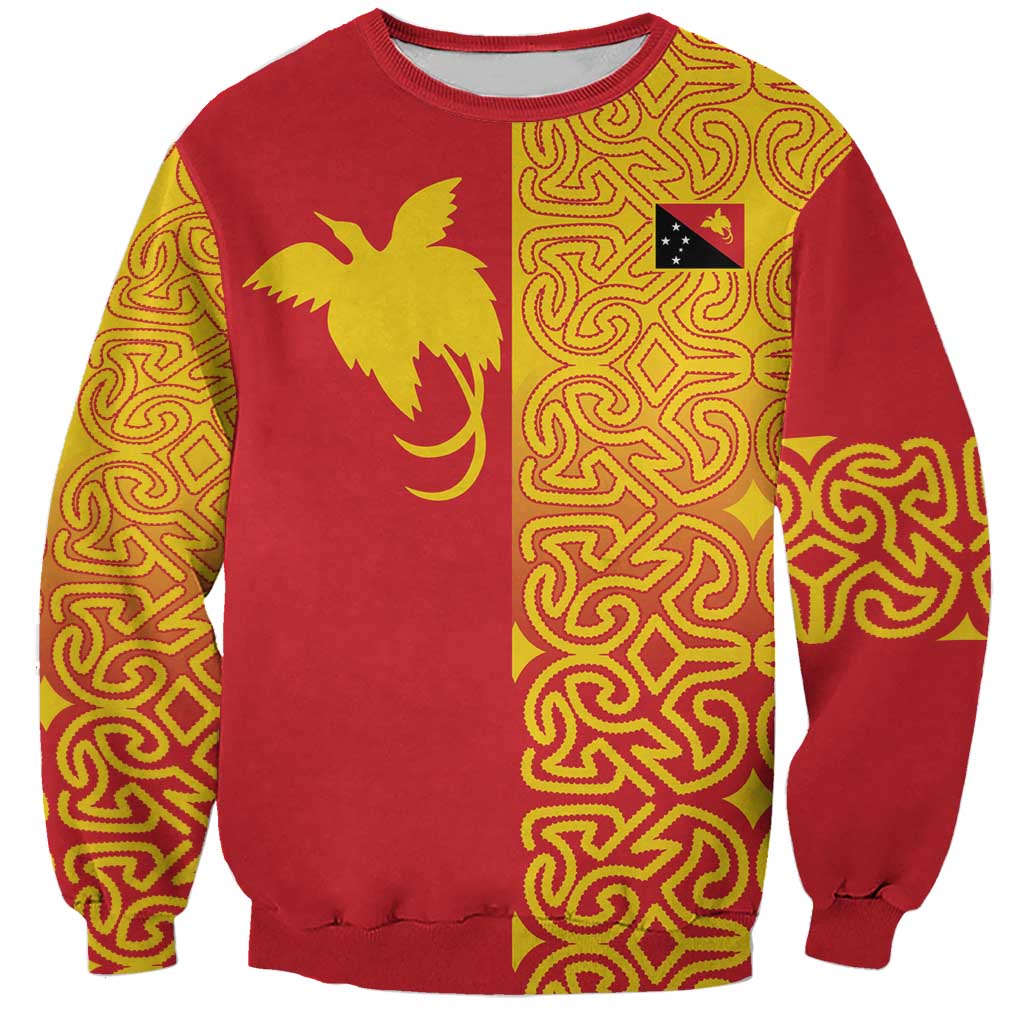 Papua New Guinea Oro Tapa Personalised Sweatshirt Simple Bird of Paradise Style - Polynesian Pride