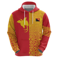 Papua New Guinea Oro Tapa Personalised Zip Hoodie Simple Bird of Paradise Style - Polynesian Pride