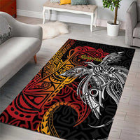 Papua New Guinea Sepik Personalised Area Rug PNG Bird of Paradise Tattoo LT9 - Polynesian Pride
