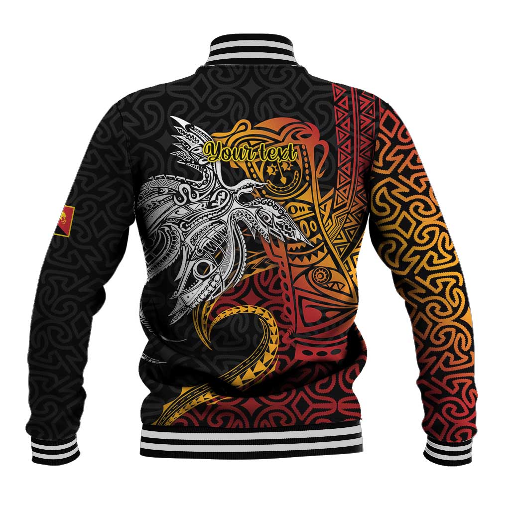 Papua New Guinea Sepik Personalised Baseball Jacket PNG Bird of Paradise Tattoo - Polynesian Pride