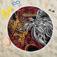 Papua New Guinea Sepik Personalised Beach Blanket PNG Bird of Paradise Tattoo - Polynesian Pride