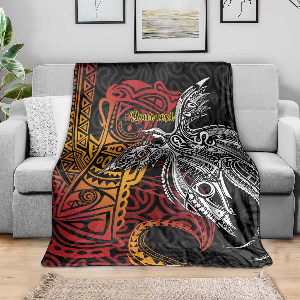 Papua New Guinea Sepik Personalised Blanket PNG Bird of Paradise Tattoo LT9 - Polynesian Pride