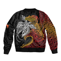 Papua New Guinea Sepik Personalised Bomber Jacket PNG Bird of Paradise Tattoo - Polynesian Pride